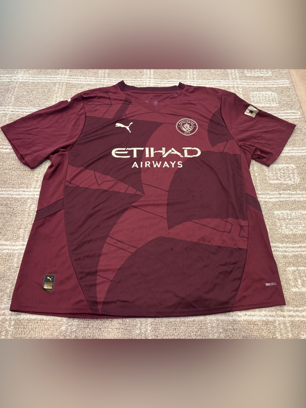 Puma Manchester City Etihad Airways Football Jersey - Burgundy